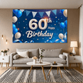 thumbnail image 6 of Sparkling Blue Silver 60th Birthday Banner Backdrop Background Party Supplies Photography Props Birthday Decoration Birthday Party Decorations, 6 of 6