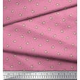thumbnail image 3 of Soimoi Tissu Satin Modal Feuilles & Roses Imprimé Floral Tissu au Mètre 42 Pouces de Large, 3 of 3