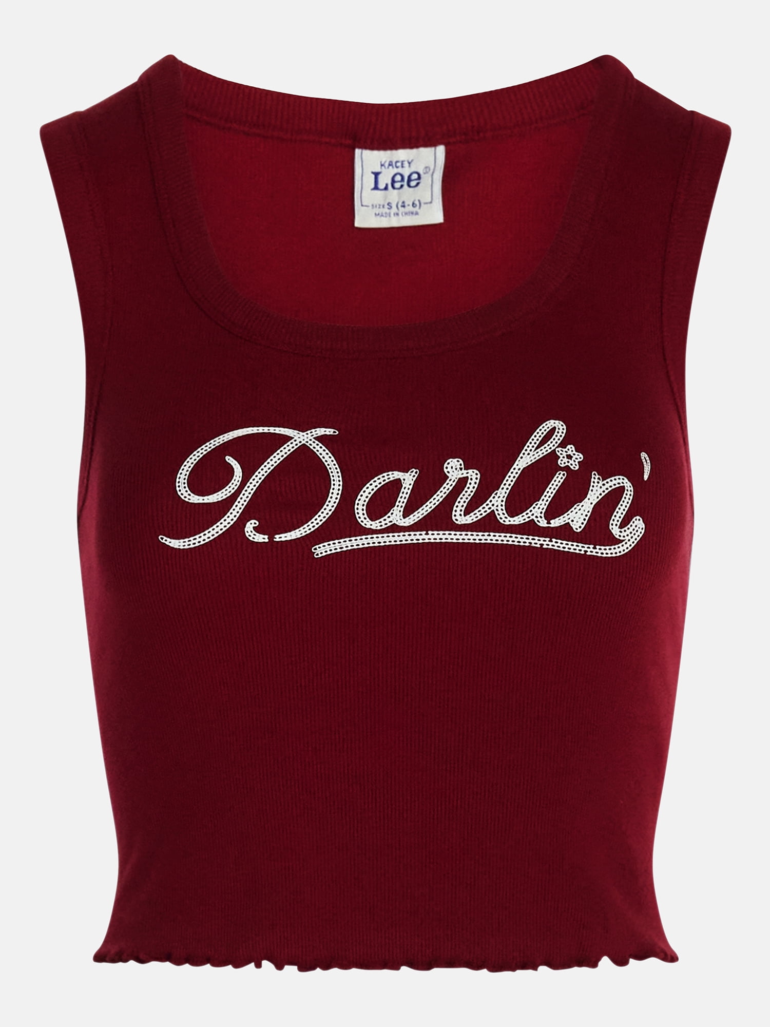 Kacey Lee Women's Darlin Graphic Cutaway Tank Top, Sizes XS-XXL