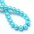 thumbnail image 4 of U8MO 105pcs/Strd 8~9mm Baking Painted Pearlized Glass Pearl Round Beads Loose Spacer-Cyan, 4 of 4