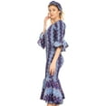thumbnail image 3 of Sakkas Zarah Women's African Ankara Body-con Off shoulder Mermaid Pocket Dress - 45-Multi - Regular-MidLength, 3 of 5
