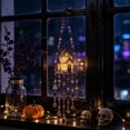 thumbnail image 3 of BingTong Halloween Themed Wind Chime Acrylic Outdoor Decor,Wind‑Chime‑Style Wall Pendant with Ghost,Witch Hat,Pumpkin and so on Design,Bead‑Strung Holiday Decor,for Window,Door,H-B, 3 of 6