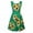 Green, variant on Summer Dresses Women Sleeveless Sunflower Print Summer Beach A Line Casual Dress Party Dress Mid-Length(Green,XL)