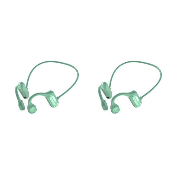 Methold Auriculares de conducción ósea inalámbricos recargables compatibles con Bluetooth V5.2 Auriculares para correr Ciclismo Auriculares Verde 2piezas