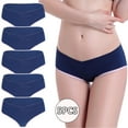 thumbnail image 3 of Bigersell Cotton Underwear for Women Clearance Womens Bikini Underwear Cotton High Cut Panty Style P-293 Cotton Plus Size Panties Ladies Thong Underwear Briefs Mid Waist Women's Briefs Dark Blue XL, 3 of 5