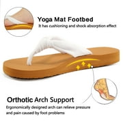 Ecetana Flip Flops for Women Comfort Yoga Mat Summer Beach Thong Sandals with Arch Support