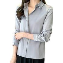 Lenpel Women's Dressy Casual Blouses Long Sleeve V Neck Solid Color Business Work Tops Trendy Spring Fall Outfits