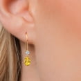 thumbnail image 3 of Gem Stone King 14K Yellow Gold Yellow Citrine and Lab Grown Diamond Earrings for Women | 1.03 Cttw | Gemstone November Birthstone | Oval 6X4MM, 3 of 6