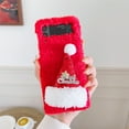 thumbnail image 1 of Allytech Christmas Phone Cover for Galaxy Z Flip 3, Warm Plush Furry Fuzzy Merry Christmas Hat Back Slim Cute Winter Shockproof Case Cover for Samsung Galaxy Z Flip 3 5G for Kids Girls Women, Red, 1 of 8