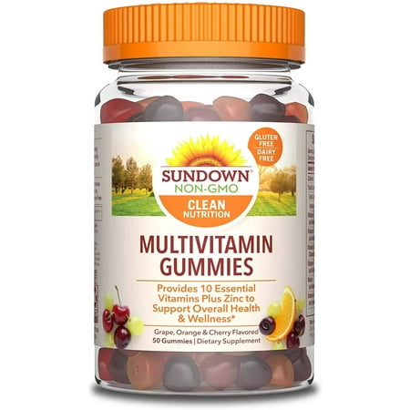 Sundown Adult Multivitamin, with Zinc, Vitamins A, C, D, E , Supports Immune Health Non-GMO��, Free of Gluten(Pack of 3) 50 ct (Pack of 3)