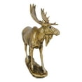 thumbnail image 4 of Realistic Large Bull Moose Statue In Gold Patina 11" W Rustic Elk Deer Accent, 4 of 9