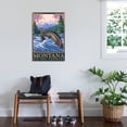 thumbnail image 2 of Art.com Montana -- Big Sky Country - Fly Fishing Scene Art Print by Lantern Press, 24" x 36", 2 of 3