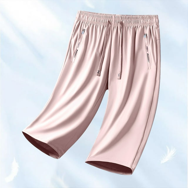 LOVZFMLL Women'S Spring Solid Color All Straight Leg With Zipper Pockets And Casual Pants Pink L