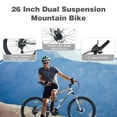 thumbnail image 7 of POVANLI 26 inch Mountain Bike 21-Speed Dual Suspension Aluminum Alloy Frame for Men/Women,26*2.1 Inflatable rubber tires,85% assembled,Adjustable Seat,Adults ages 14+,Gift(Grey), 7 of 7