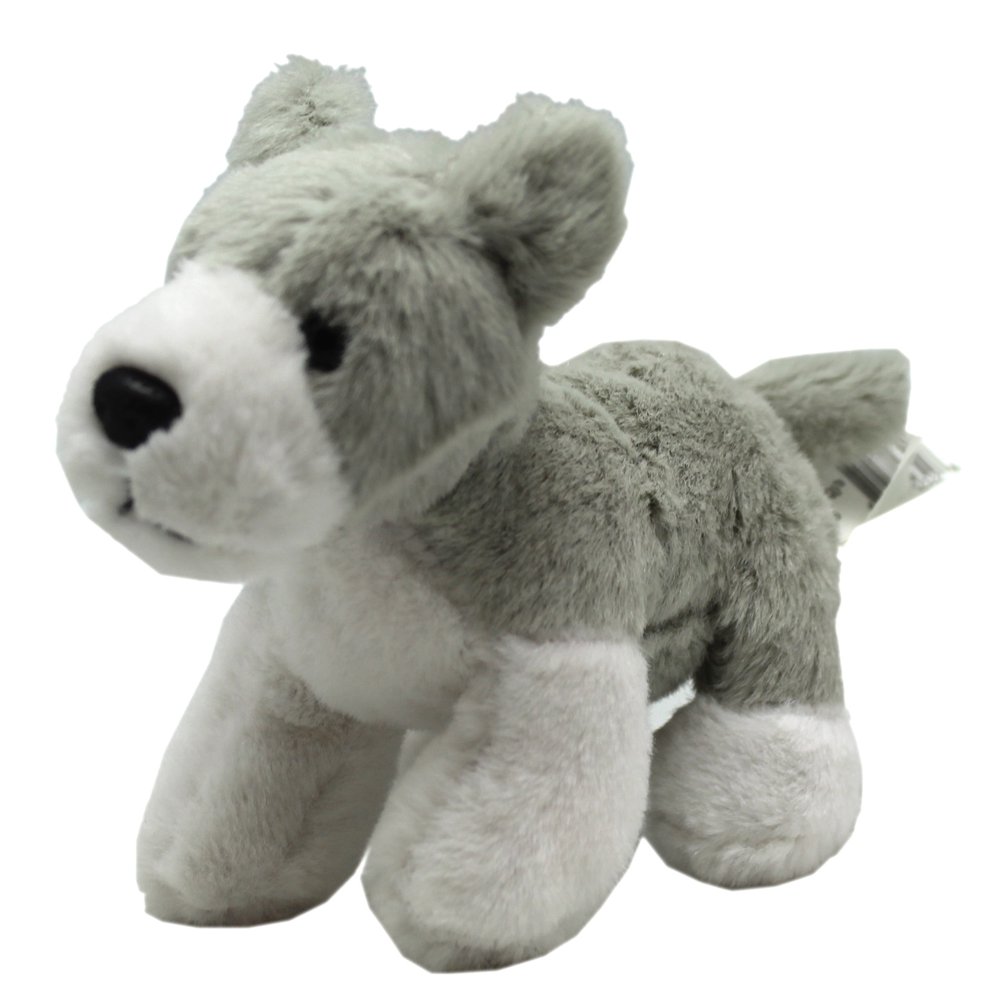 Light Gray and White Dog Mini Plush Toy By Ganz (4in)