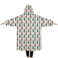 thumbnail image 2 of Oversized Wearable Blanket Hoodie,White Christmas Nutcracker Pattern Sherpa Blanket Hoodie with Super Pockets,Super Warm Fuzzy Pullover for Women & Men, 2 of 6