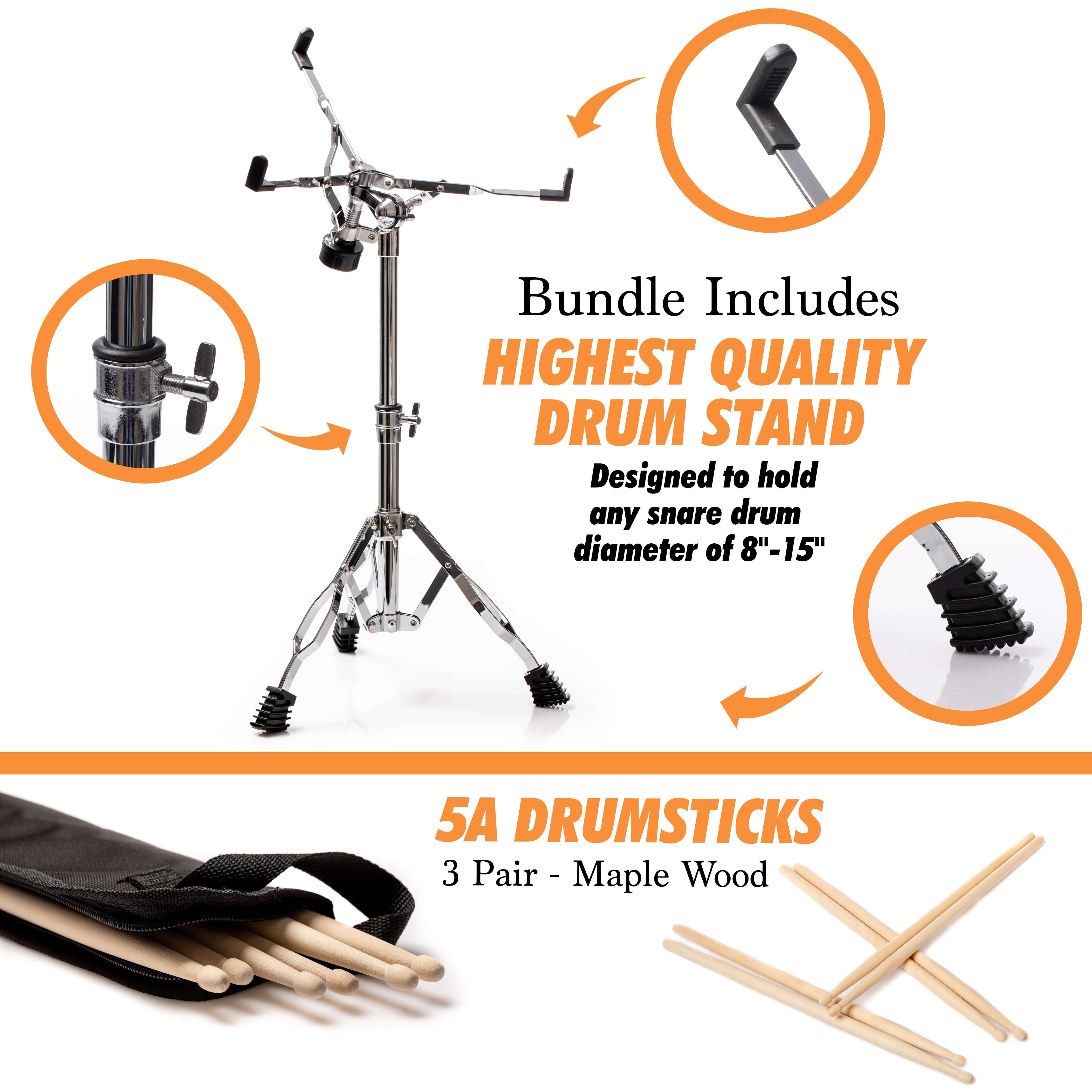 SLINT Drum Pad Stand Kit Practice Drum Pad Set with Two