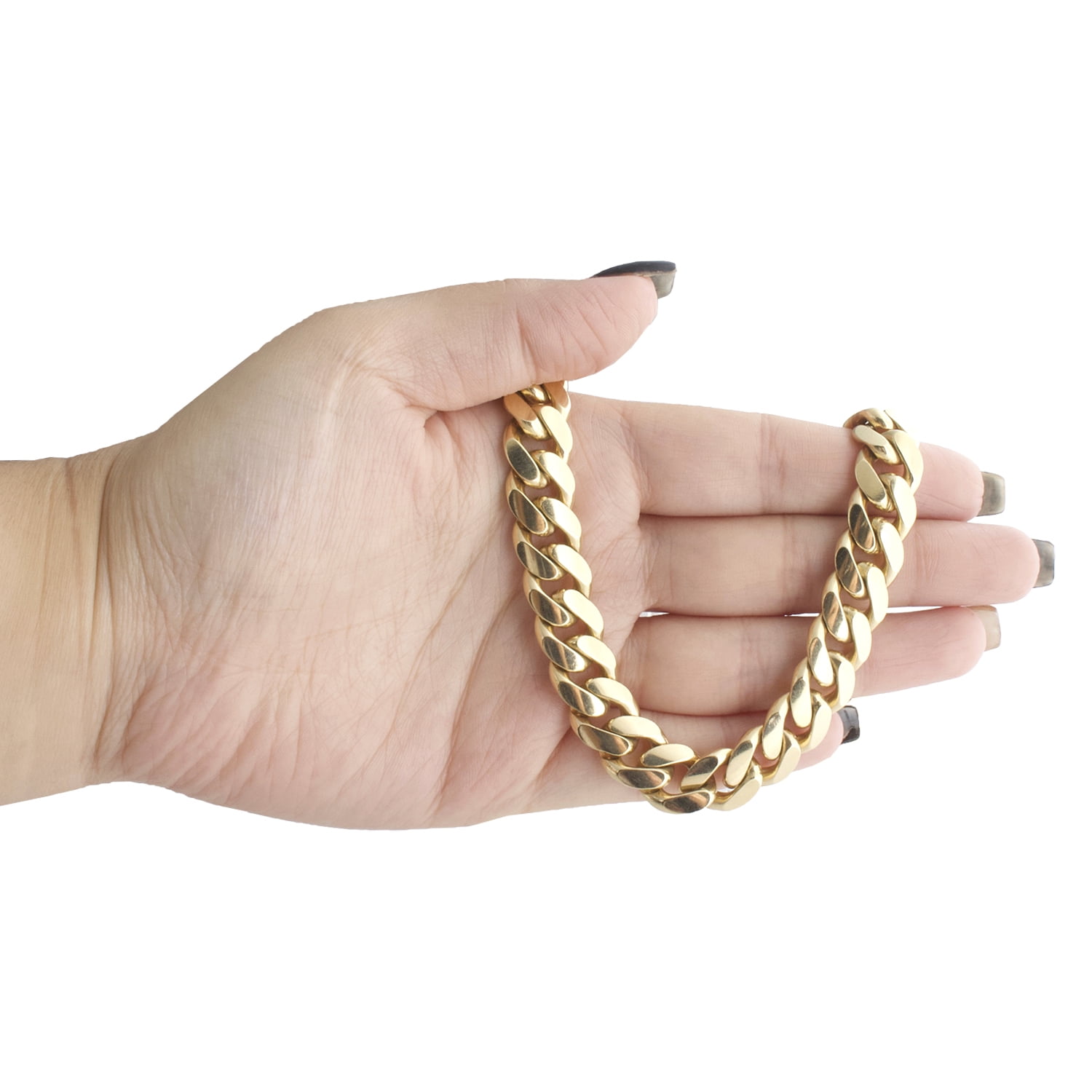 10K Yellow Gold 12.50mm Solid Miami Cuban Link Chain Box Clasp Necklace 22 Inch