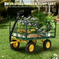thumbnail image 2 of Garvee 1500 Lbs Heavy Duty Steel Garden Dump Cart, Garden Wagon Cart on Wheels, Outdoor Metal Yard Yard Trailer Utility Wagon Carts with and Mesh Removable Sides and 180°Rotating Handle,Green, 2 of 6