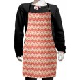thumbnail image 1 of Abstract Kids Apron, Ikat Inspired Design Round Salmon Pink Retro Motifs, Boys Girls Apron Bib with Adjustable Ties for Cooking Baking Painting, Salmon Cinnamon, by Ambesonne, 1 of 2