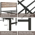 thumbnail image 4 of SESSLIFE Brown Queen Metal Bed Frame, High Metal Platform Bed w/ Wood Headboard, Modern Bed Frame with Under Bed Storage, Non-Slip, No Box Spring Needed, Easy Assembly, 4 of 10