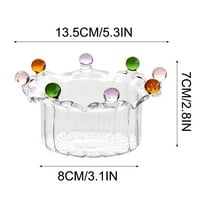 PRETXORVE High Borosilicate High Temperature Glass Bowl Colorful Dessert Oatmeal Yogurt Bowl