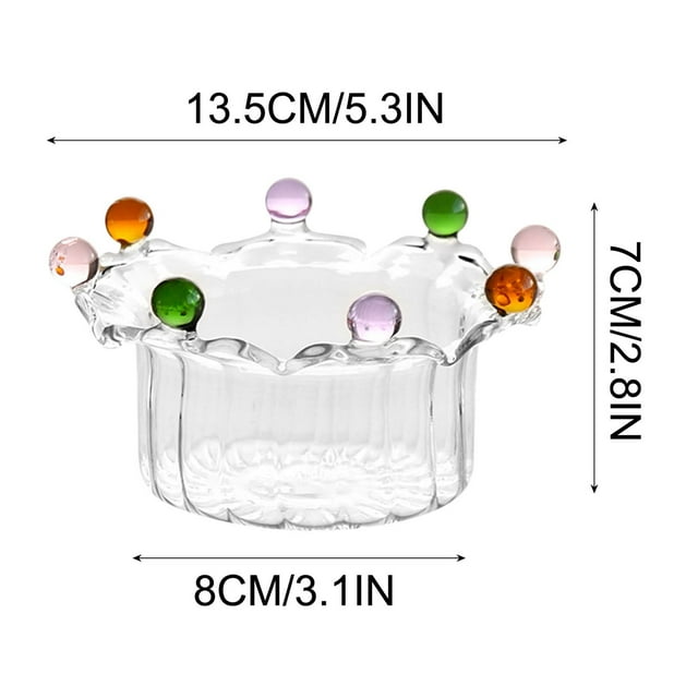 Small Glass Bowl,High Borosilicate High Temperature Glass Bowl Colorful for Dessert Oatmeal Yogurt