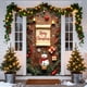 thumbnail image 5 of Cubierta de puerta navideña con muñeco de nieve, pancarta navideña para puerta principal de 35 x 71 pulgadas, muñeco de nieve con sombrero rojo, mantel colgante, regalo sorpresa, guirnalda de pino con, 5 of 6