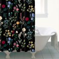 thumbnail image 4 of Pioneer Flower Floral Print Pattern Shower Curtain 84"x72" ,Bathroom Decorative Shower Curtains Set with 12 Hooks,Modern Waterproof Washable Shower Curtain, 4 of 6