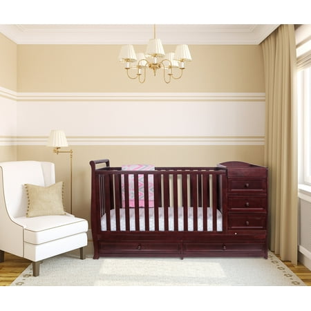Afg Daphne 2 In 1 Convertible Crib And Changer Cherry Walmart