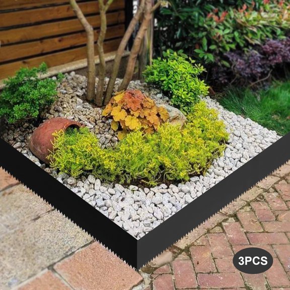 Flexible Steel Landscaping Edging Set – Corrosion-Resistant, Easy Installation, 3-Piece 9.74ft Garden Border for Lawn, Flower Beds & Pathways