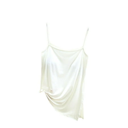 Timegard Womens Summer Tops with Built in Bra Spaghetti Strap Side Split Camis Undershirts Casual Tops