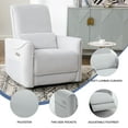 thumbnail image 3 of Trustyue Power Glider Swivel Rocker Recliner , Fabric White-Gray Chair for Living Room with USB and Type-C Ports, 3 of 7