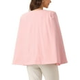 thumbnail image 3 of INSPIRE CHIC Cape Sleeve Blazer for Women's Business Work Open Front Casual Jacket Coat XS Pink, 3 of 6