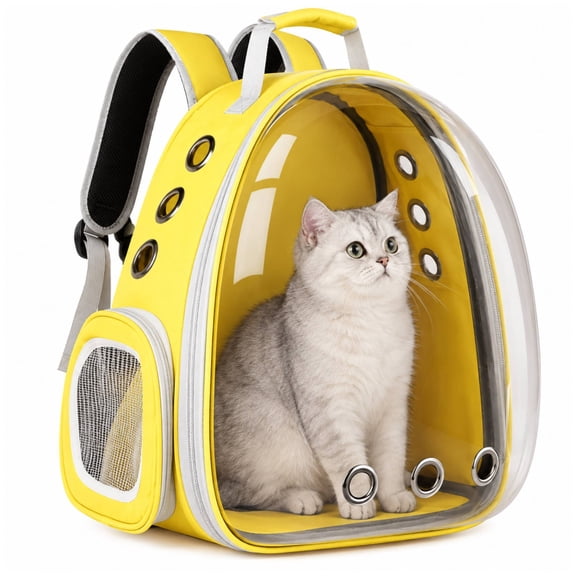 Backpack Pet Carriers,cat backpack carrier,Large Space Bubble Pet Backpack for Small Medium Dogs and Cats,Traveler Bubble Backpack Pet Carrier,Yellow