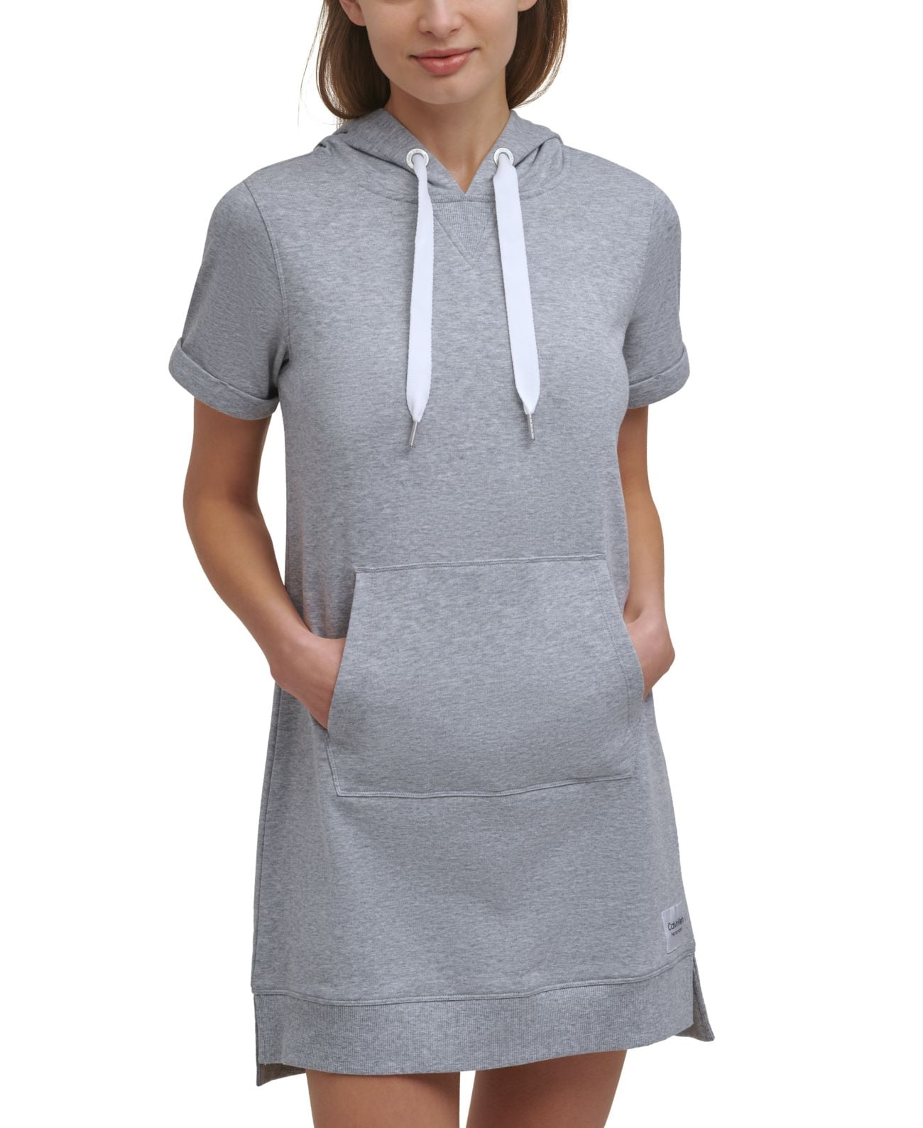 Calvin Performance Women's Hooded Sweatshirt Dress, Grey, X-Large Walmart.com