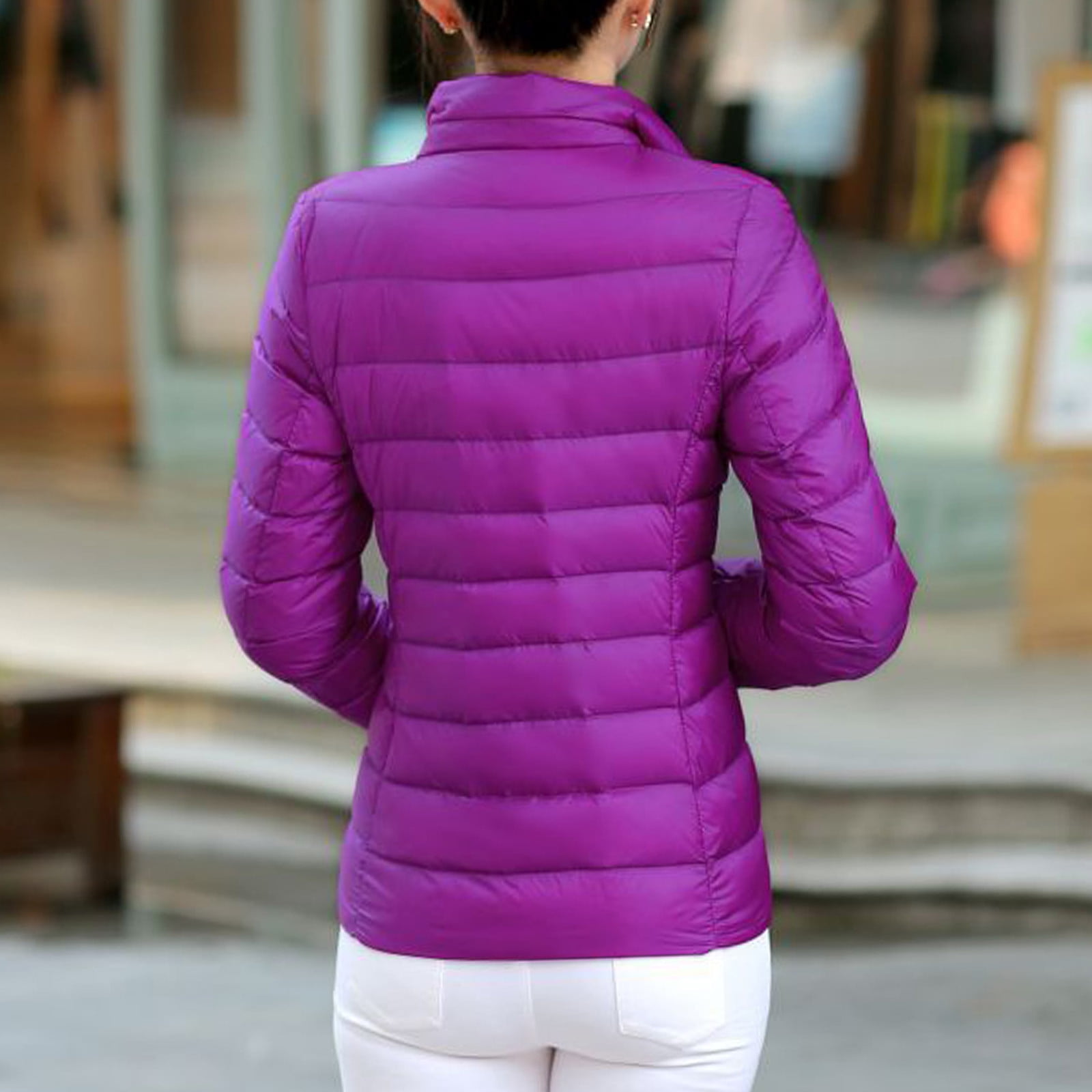 Womens purple shop puffer coat