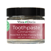 Viva Doria Fluoride Free Natural Mineralizing Toothpaste - Cinnamon (3 oz glass jar)