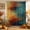 Blue Teal, variant on Blue Teal Orange Shower Curtain, Waterproof Shower Curtains for Bathroom, Chic Abstract Neutral Abstract Aesthetic Washable Fabric Bathtub Curtain Set Bath Decor with 12 Hooks 72"x78"