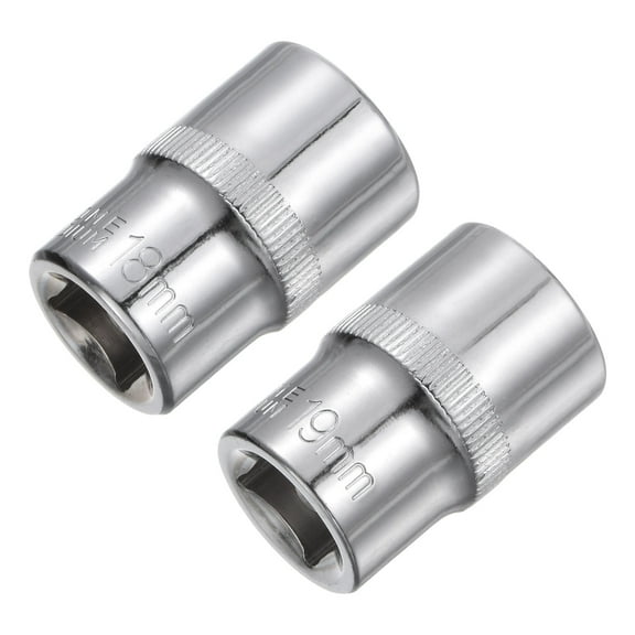 6-Point Shallow Socket, 18mm 19mm 1/2" Drive Cr-V