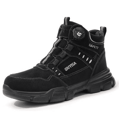 LAoutun Steel Toe Safety Shoes for Men Lightweight Work Shoes Dial Closure Puncture Resistant Work Boots
