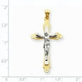 thumbnail image 3 of 14K Two-Tone Crucifix Pendant (46 X 23) Made In United States d32, 3 of 3