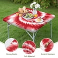thumbnail image 4 of Red White Tie Dye Spiral Pattern Square Fitted Tablecloth with Elastic Edge,Square Table Cover,Washable Elastic Table Cover for Home Kitchen Party Decor 36"x36", 4 of 6