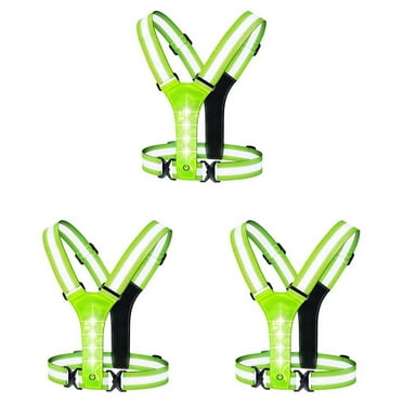 Athletic Works Neon Green LED Adjustable Rope Safety Vest Reflective ...