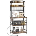 thumbnail image 1 of HOMCOM Bakers Rack with Power Outlet Industrial Coffee Bar Rustic Brown, 1 of 10