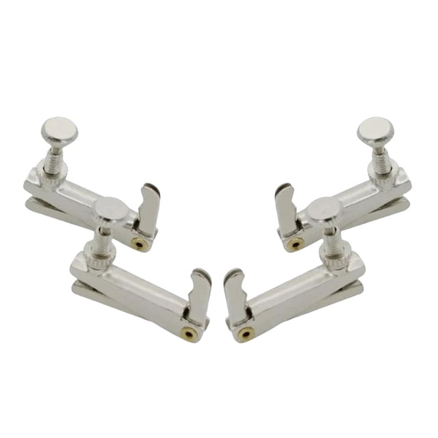koolsoo 4 Pieces Violin Fine Tuners Anti Rust Premium Aluminum Alloy for Easy Tuning silver