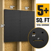 WallPeg Made in USA Pegboard Panels Garage Organization - Wall Storage Kit (2) ea - 24 x 16 Peg Board Tool Organizer Panel Set - Garage Organizer Kit