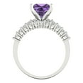 thumbnail image 4 of 2.66 ct Brilliant Princess Cut Alexandrite 18K White Gold Solitaire with Accents Engagement Bridal Wedding Ring Band Set size 8.25, 4 of 7