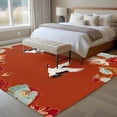 thumbnail image 4 of 6'x9' Area Rugs, Red Crane Indoor Outdoor Area Rug for Living Room Bedroom, Vintage Red Teal Spring Floral Botanical Washable Bathroom Rugs Kitchen Floor Carpet Mats Home Decor Aesthetic, 4 of 8