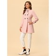 thumbnail image 3 of Abrigo de invierno Allegra K para mujer Rosa XL con bolsillos inclinados y doble botonadura, 3 of 6
